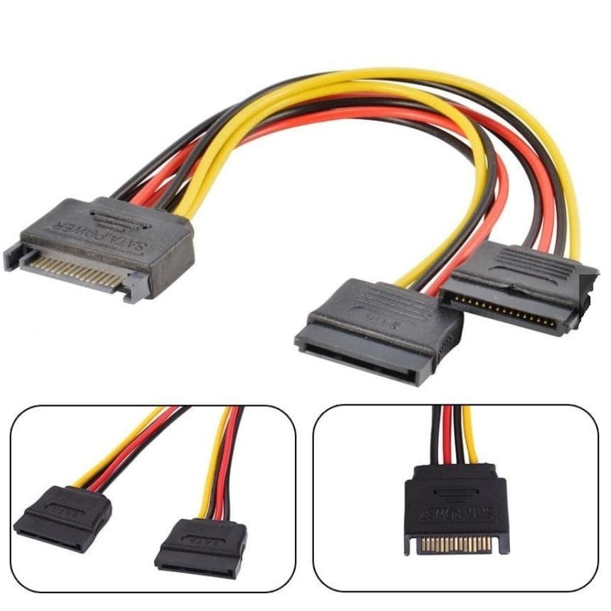 Kabel Power Sata Male To Dual Sata Female Spliter Cabang