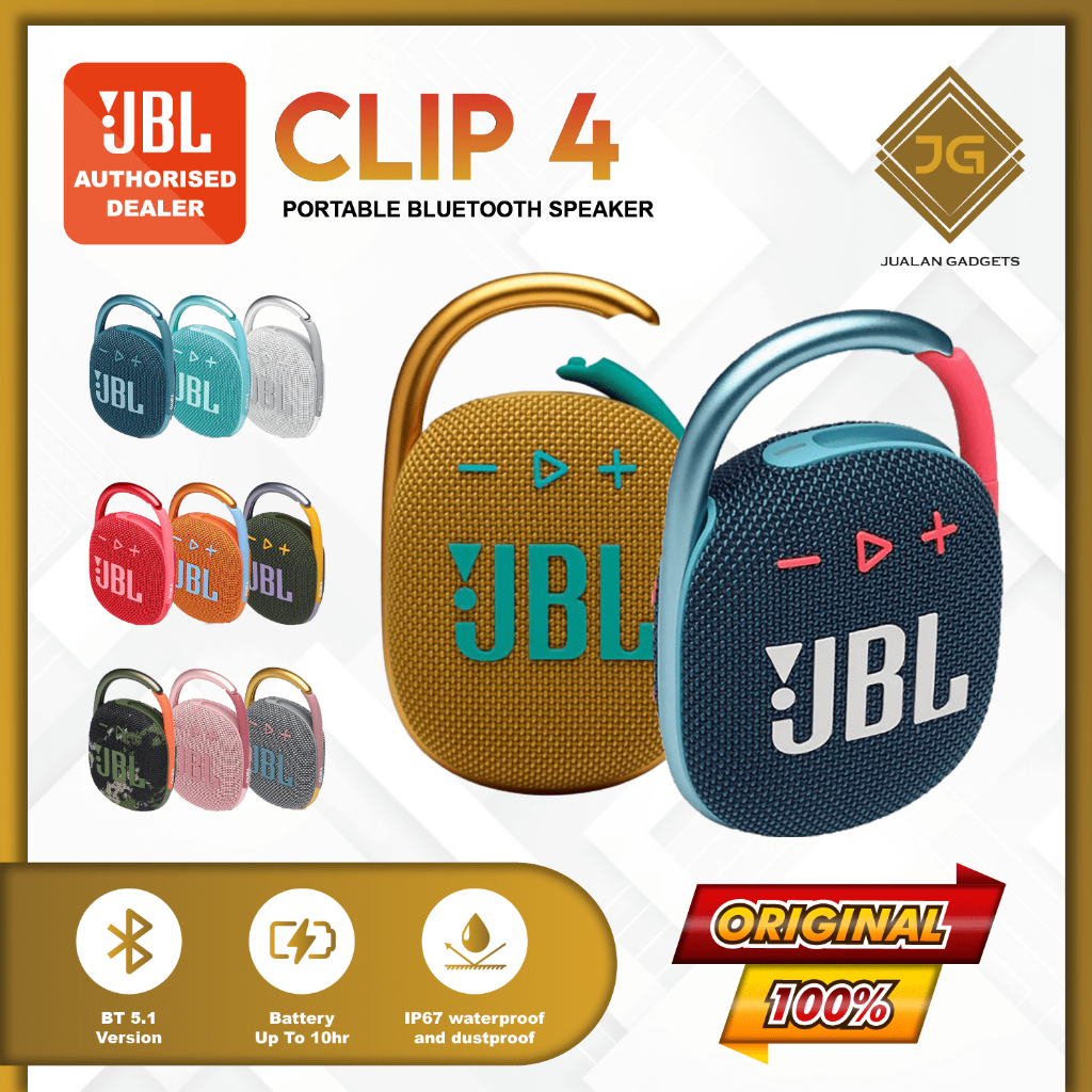 JBL Clip 4 Wireless Bluetooth Speaker  - Garansi Resmi IMS