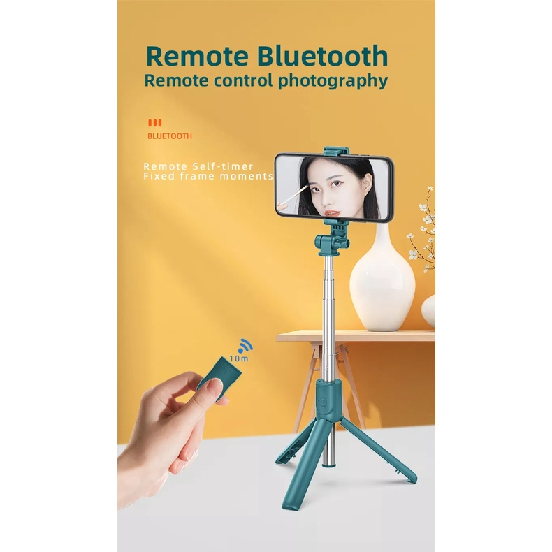 AR STORE16888 TONGSIS TRIPOD R1 3 IN 1 360 DERAJAT TRIPOD R1 MACARON TOMSIS BLUETOOTH CONTROL SHUTTER TRIPOD MINI TONGKAT PHOTO SELFIE TRIPOD TRAVEL