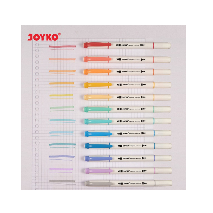 

Highlighter Dual Tip Joyko HL-55 12 Warna Set Non Toxic