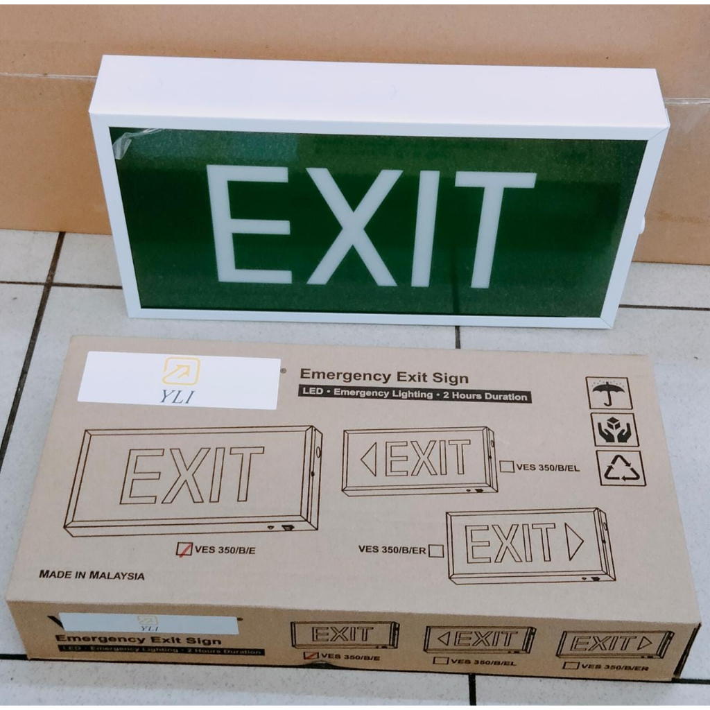 LAMPU LED EMERGENCY EXIT DARURAT ACRILIC LAMPU EXIT DINDING