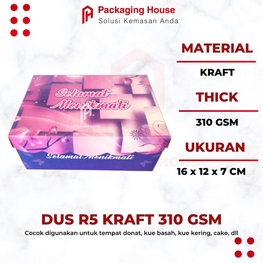 

[ 10 pcs ] Dus R5 motif 310 Gsm | Dus Snack | Dus Hajatan Motif | Dus kue isi 5 | Dus jajan |