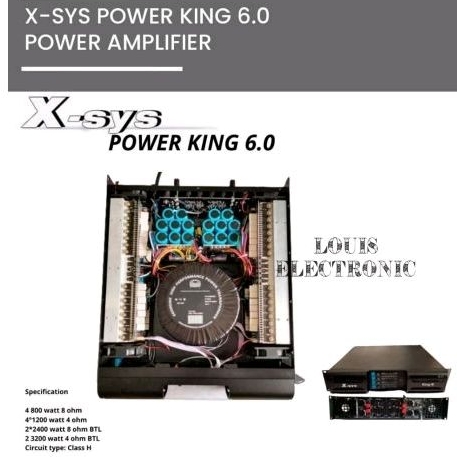 Power Amplifier X-sys POWER KING 6.0 XSYS X SYS 4 Channel ORIGINAL