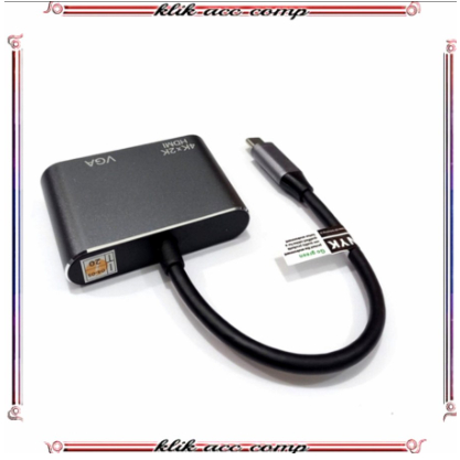 Converter Usb Type C To VGA + HDMI 4Kx2K Usb Type-C To HDMI 4K 2K+ VGA