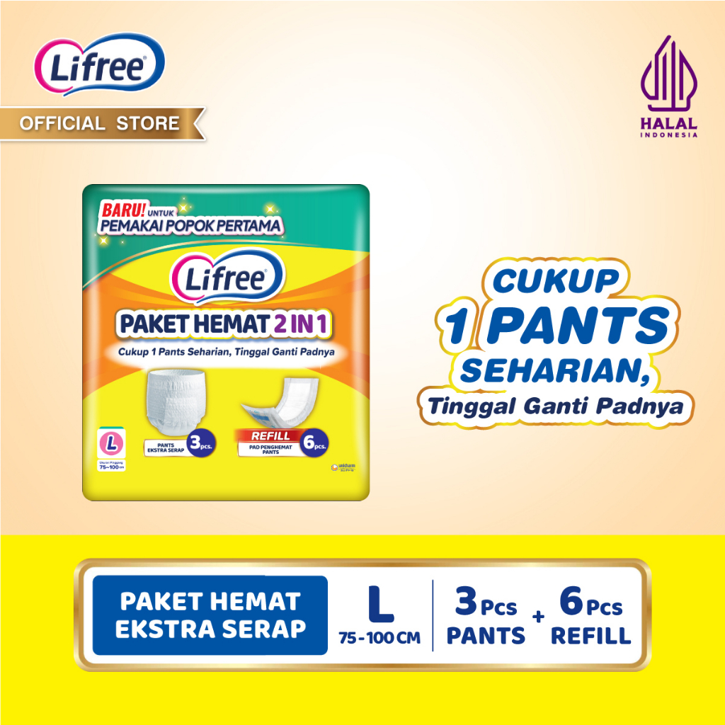 Lifree Paket Hemat 2in1 Pants L+Pad