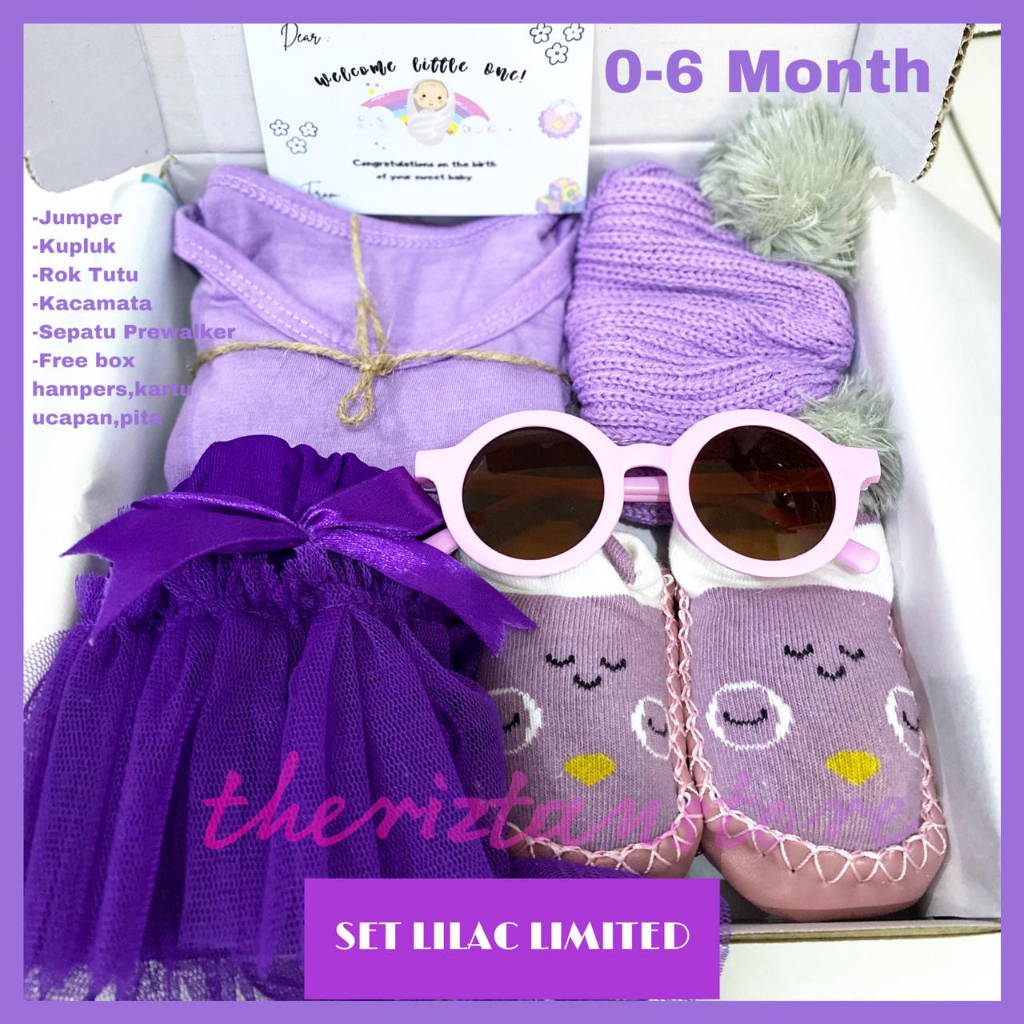 Hampers Baby Newborn 0-6Bulan Paket Set Rok Tutu Lilac & Pink