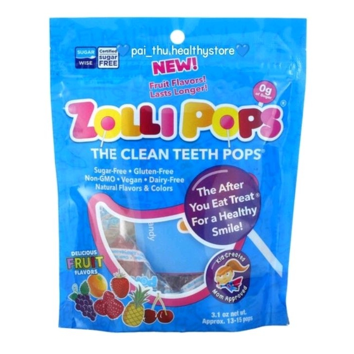 

Zollipops The Clean Teeth Pops, Zollipop Permen Lolipop Sugar Free, Gluten FREE- Permen Anak Lollipop