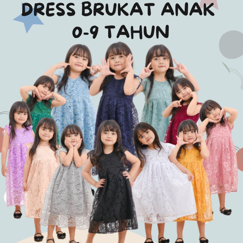 PREMIUM DRESS BRUKAT PESTA CANTIK ANAK PRINCESS 0-9 TAHUN PAUD SD