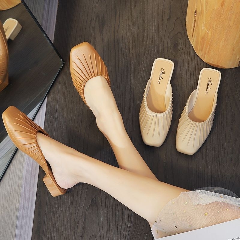 Sepatu Flat Shoes New Wanita Fashion Wrinkel Import High Quality