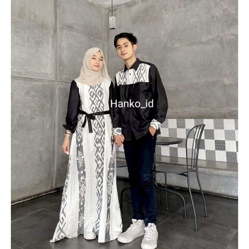 RAYA WHITE Couple tenun - gamis couple tenun