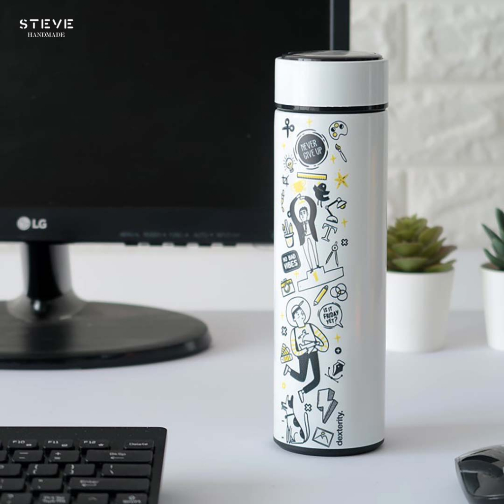 Botol minum stainless termos vacuum tumbler travel mug TM0301 custom sakura