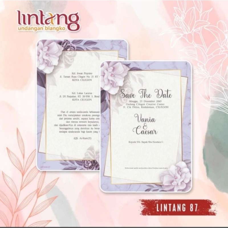 LINTANG 87 Blangko Undangan Nikah
