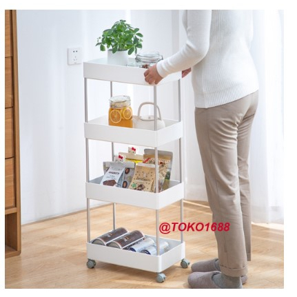 rak susun 4 serbaguna tingkat / rak susun 4 tingkat roda / rak susun 4 tingkat troli kamar / rak sus