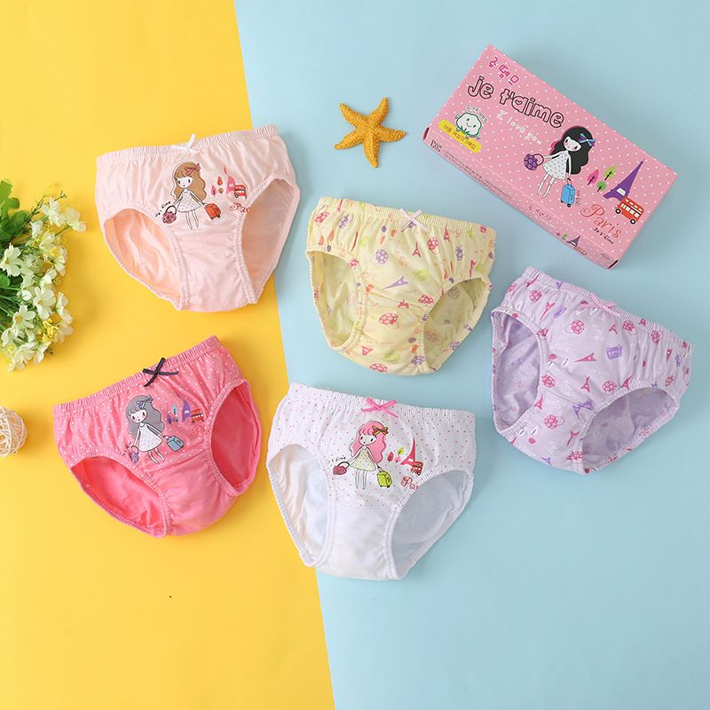 CDP 01-10 Set Celana Dalam Anak Perempuan isi 5pcs dengan box dan motip lucu