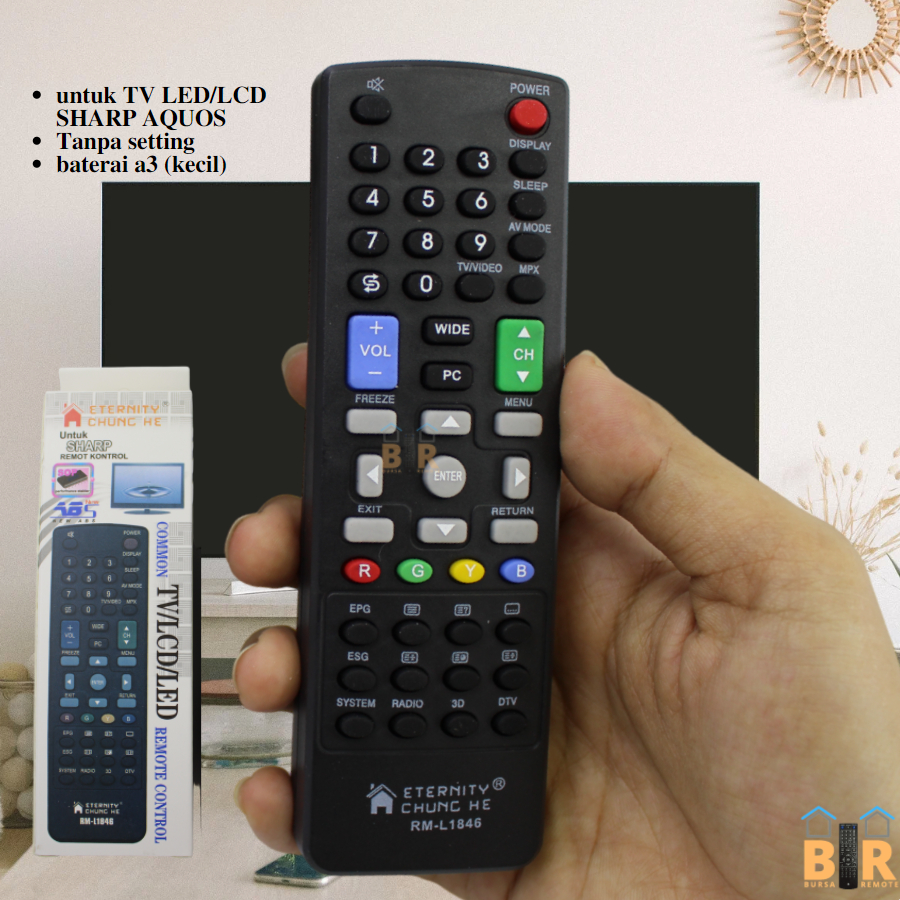 Remot / REMOTE TV SHARP MULTI LCD LED RM-L1846 GROSIR DAN ECERAN