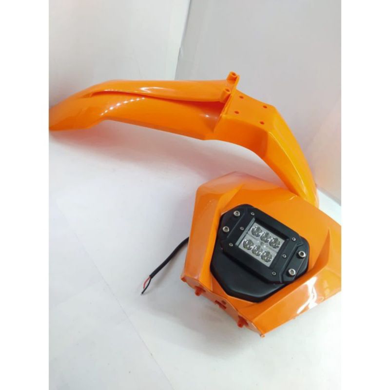 PAKET HEADLAMP KTM 6MATA PROTAPER + SPAKBOR DEPAN KTM 85 2017 ORANGE SRX