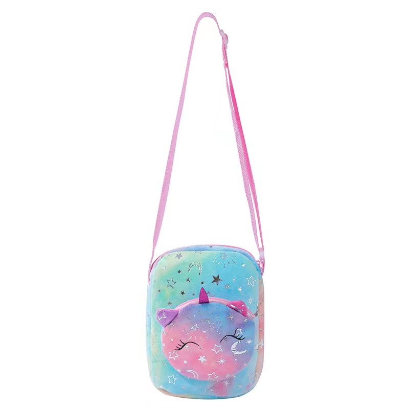 Koin dompet tas penyimpanan bahu tempat baru unicorn tie-dye mewah tas bahu warna gadis Messenger tas