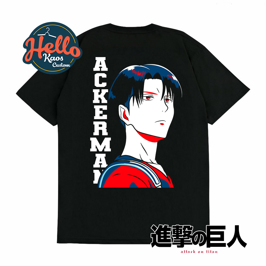 Baju Kaos T shirt Kostum Anime Figure Levi Attack on Titan
