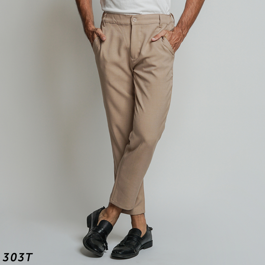 HSRM Celana Dapper Ankle Pants Beige 303 T | Celana Formal Ankle Pants Pria