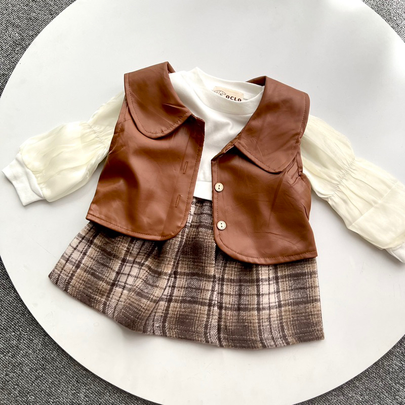 Fairly vest dress set | setelan anak vest dan dress