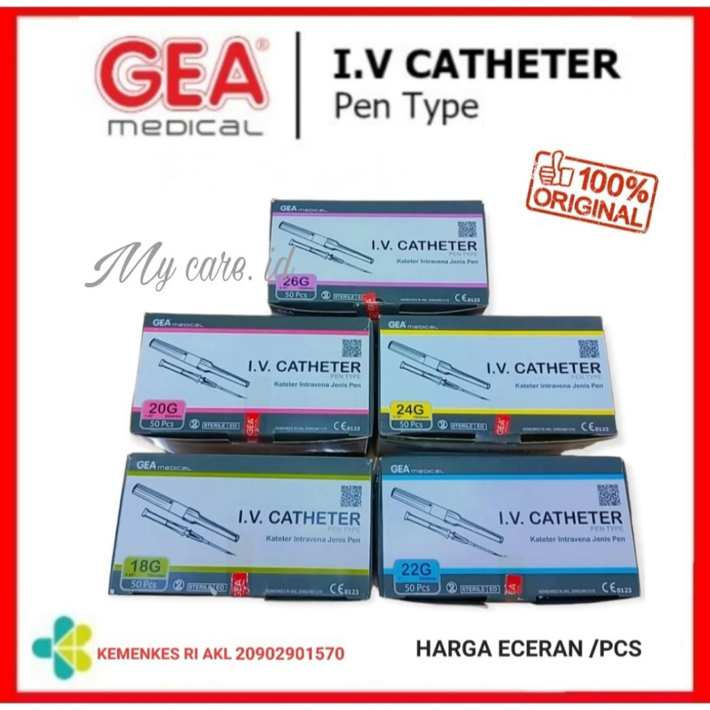 ECERAN - Pen Vena GEA 18G 20G 22G 24G 26G / Aboket / IV Canula / Cateter / Pen Like