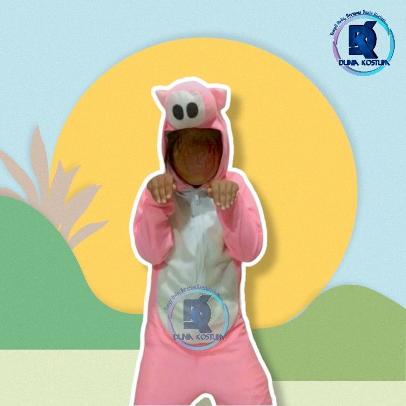 BAJU KOSTUM ONESIE BINATANG BABI/KOSTUM ANAK DAN KOSTUM DEWASA/BAJU KOSTUM CARNAVAL DAN PENTAS SENI