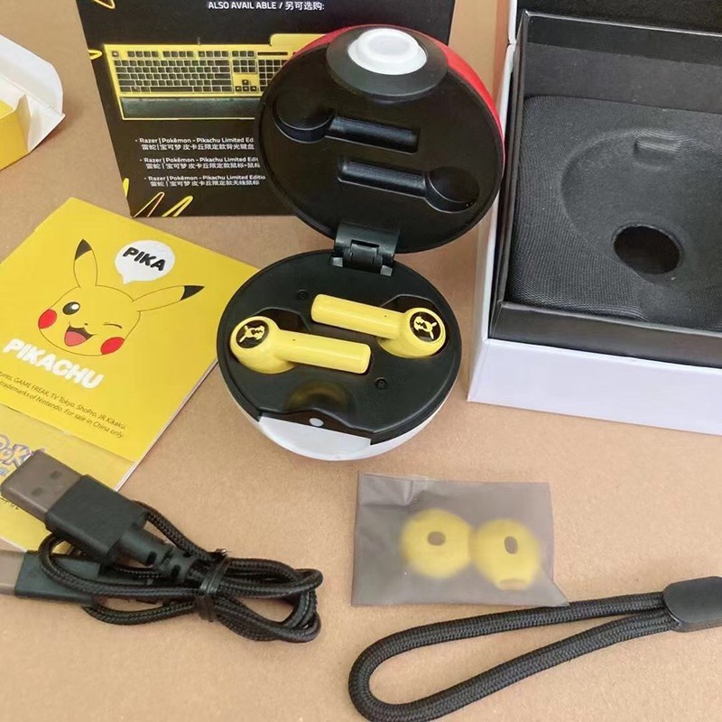 Headset Razer Pokemon  Pikachu HammerHead Wireless Headset Bluetooth Earphone Earbuds