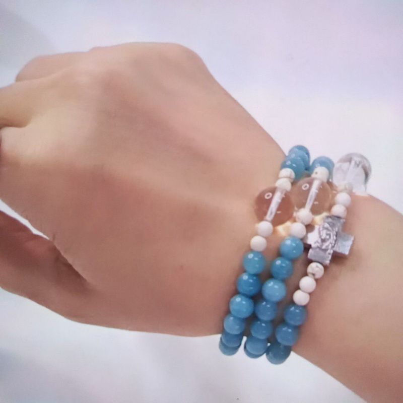 gelang Rosario lilit aquamarine