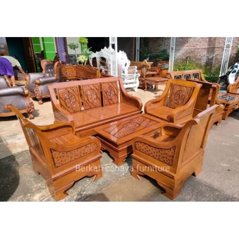 kursi tamu semut jati ukir jepara