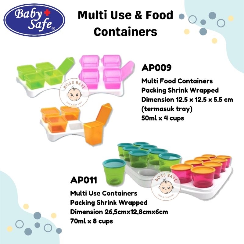 BABY SAFE-  Multi Use &amp; Food Container AP009 | AP011 / Tempat Penyimpanan Makanan MPASI Bayi