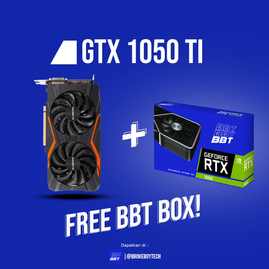 VGA GIGABYTE NVIDIA GTX 1050 Ti 4GB G1 Gaming (Performa diatas GTX 960, GTX 1050, GTX 750 Ti, RX 560