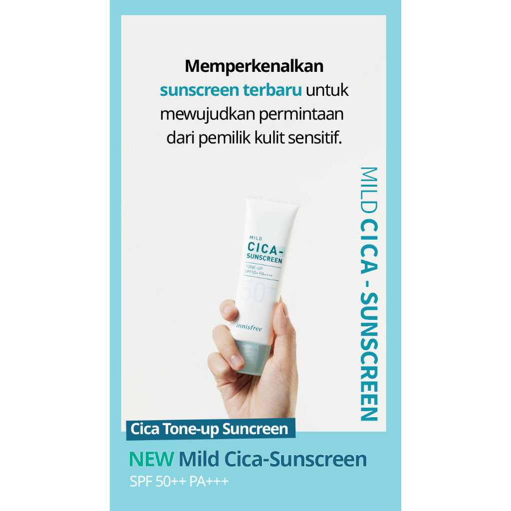 INNISFREE Mild Cica Sunscreen SPF50+ PA++++ Mini Size 10 ml Sample Sun Screen