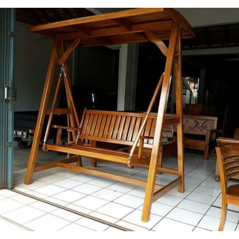 ayunan kayu jati/kursi ayunan kayu jati/kursi taman ayunan jati