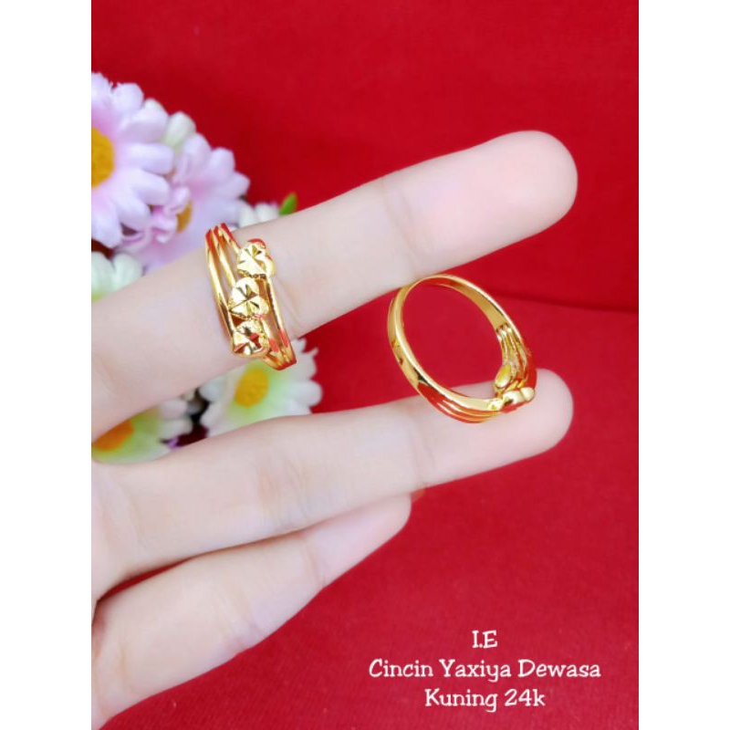 cincin lonjong 1/2 suku lapis emas 24k