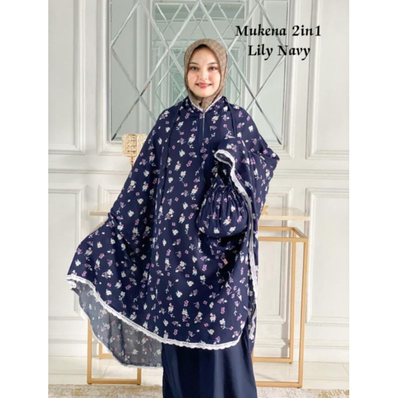 MUKENA Rayon 2 in 1 (Resleting di bagian dagu) jumbo