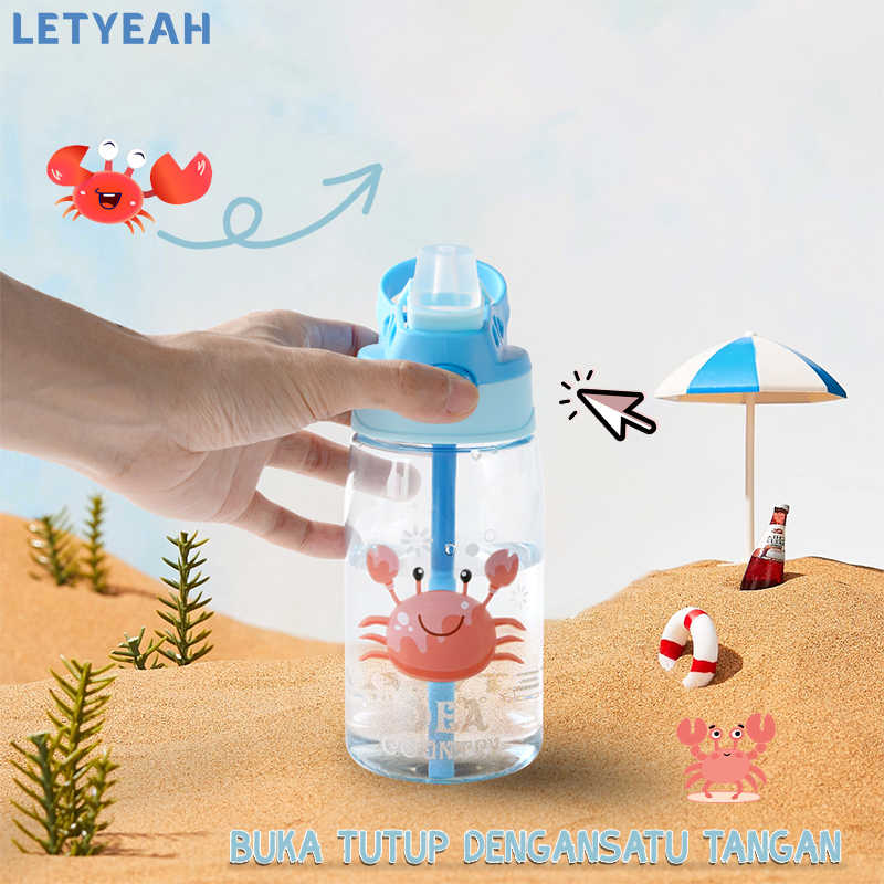 letyeah Botol air minum sedotan anak anti bocor /480ml tempat minum/Bpa free