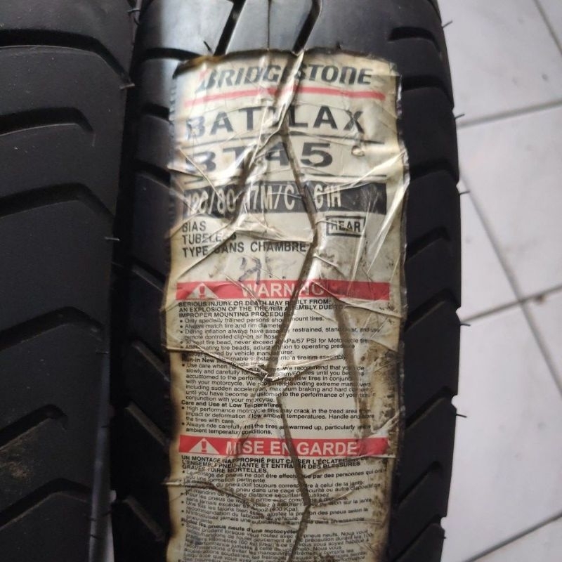 Ban luar Battlax BT45 ukuran 120/80-17 tubeless