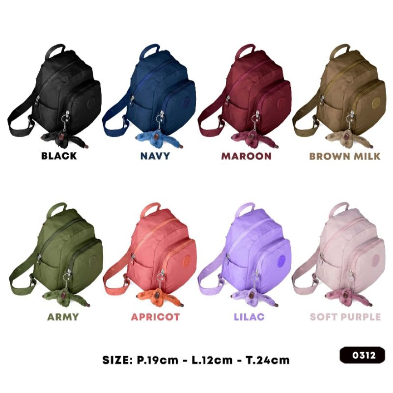 TAS RANSEL KIPLING MINI WANITA BONUS GANTUNGAN KUNCI MONYET
