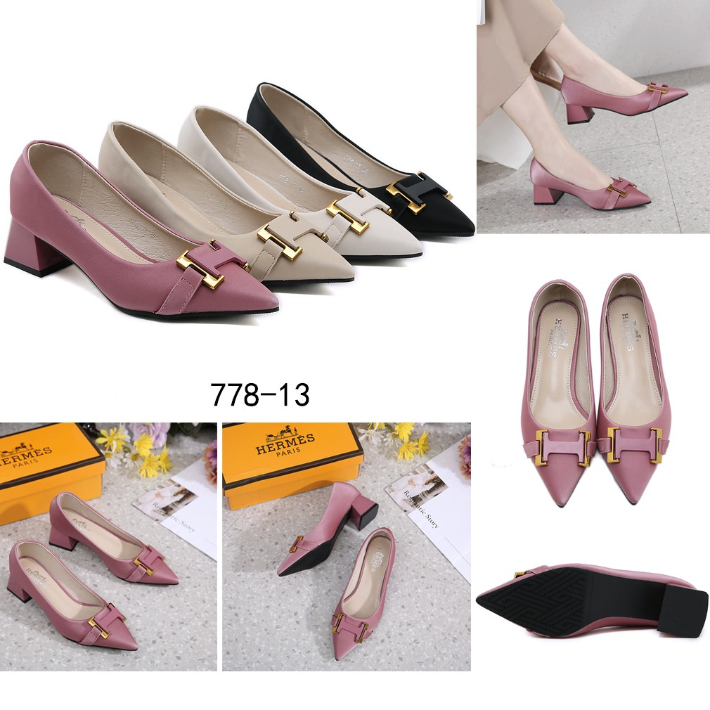 778-13 H-Logo Block Heels Shoes