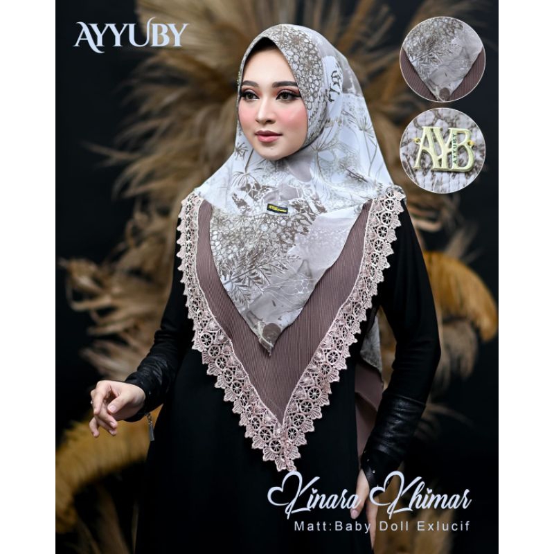 Kinara Khimar ayyuby Khimar motif terbaru