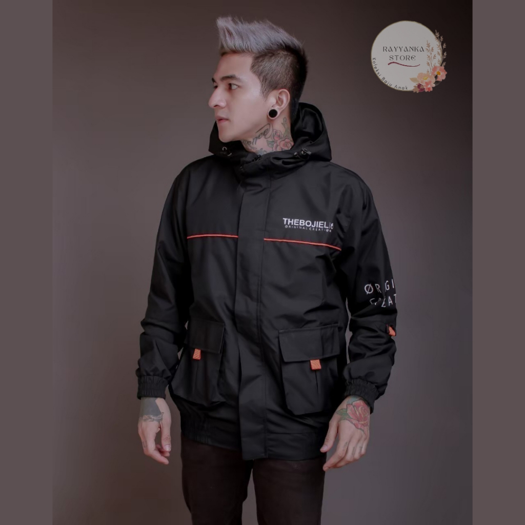 Jaket Parasit Pria Model Garis Bjlx0044 Bahan Taslan Zn Tebal Hangat Dan Nyaman Dipakai