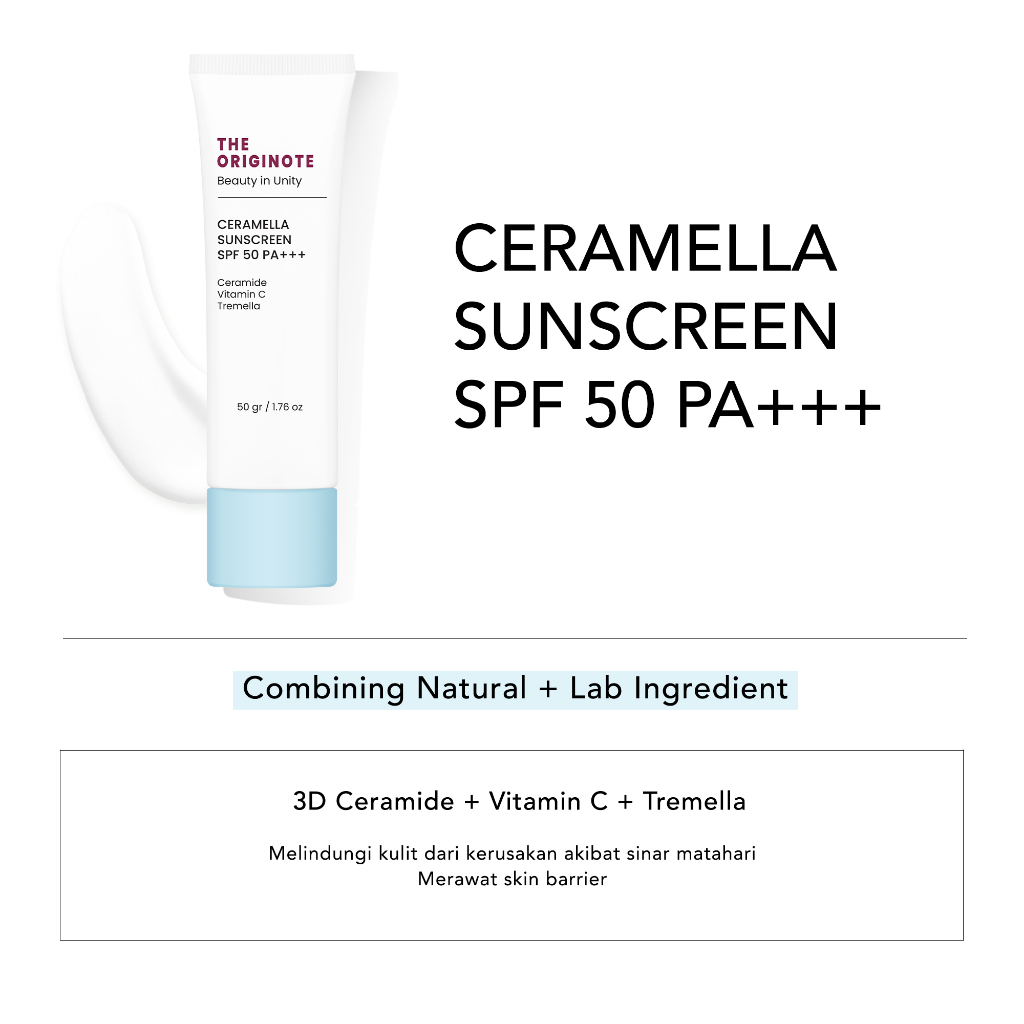 The Originote Ceramella Sunscreen SPF50 PA+++ Serum Sunscreen untuk Skin Barrier Protect Melindungi dari Sinar Matahari with Ceramide Vitamin C-1