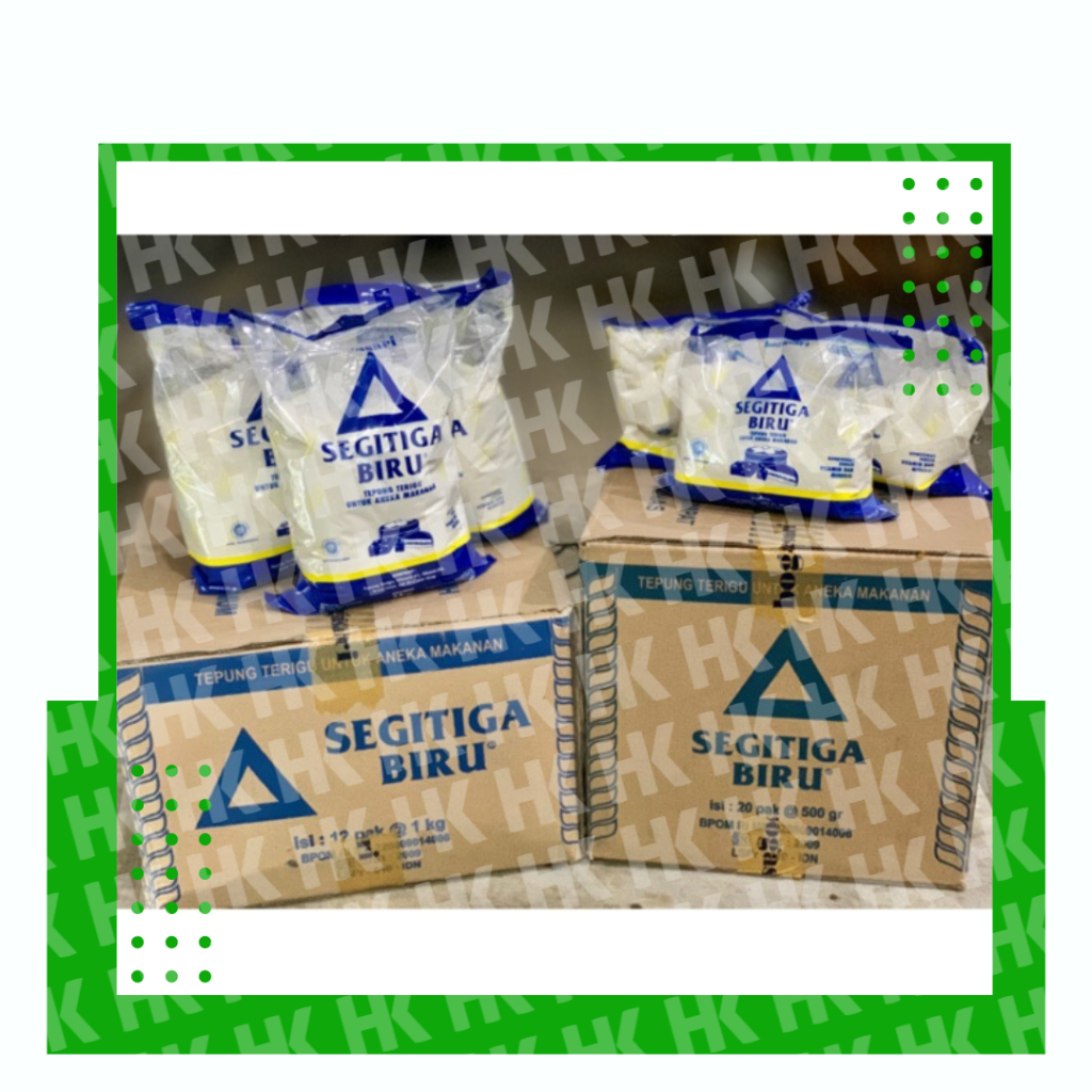Terigu Kemasan Segitiga Biru 500 gr (1 Dus)