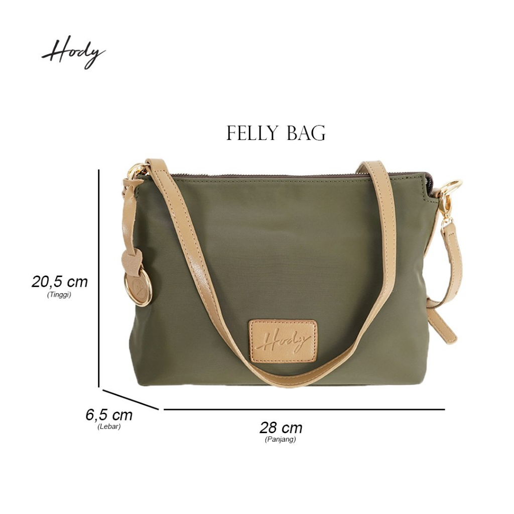 Tas Wanita Selempang Kekinian HODY Felly Bag Sling Bag Premium Waterproof Ivory Gading Putih Tulang