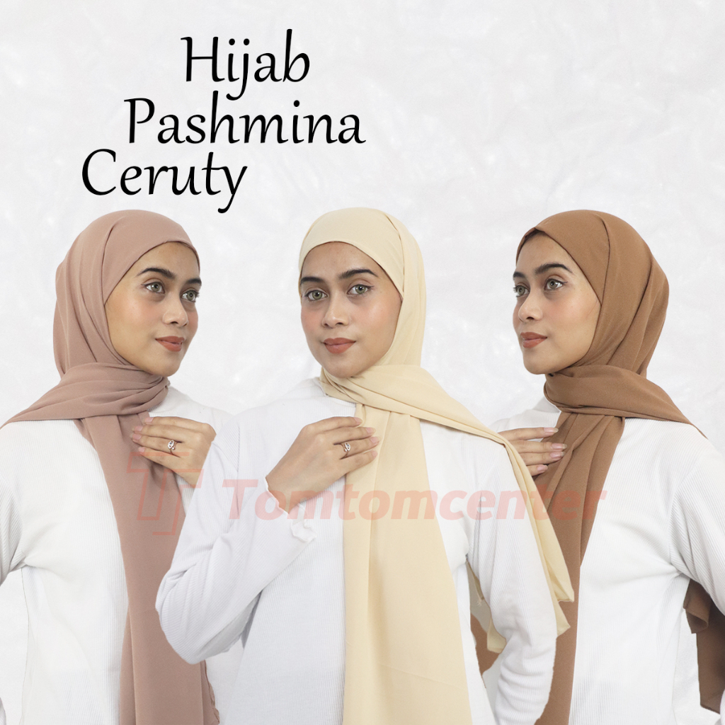 Jilbab Kerudung Hijab Pashmina Pasmina Ceruty Ceruti Baby Doll Krudung Instan Dewasa Warna Warni Lengkap