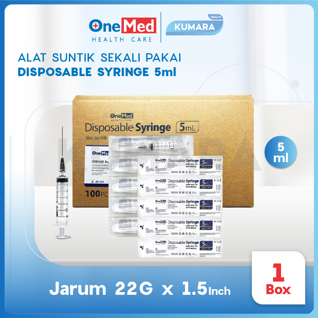 ONEMED - Syringe 5cc /  Spuit 5ml BOX