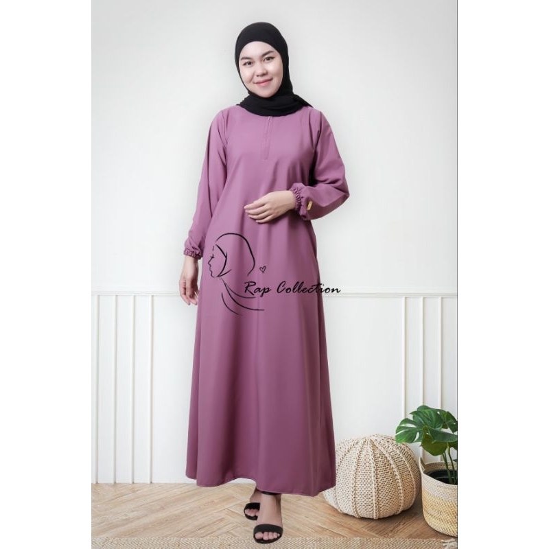 Abaya gamis simpel tangan karet/busui