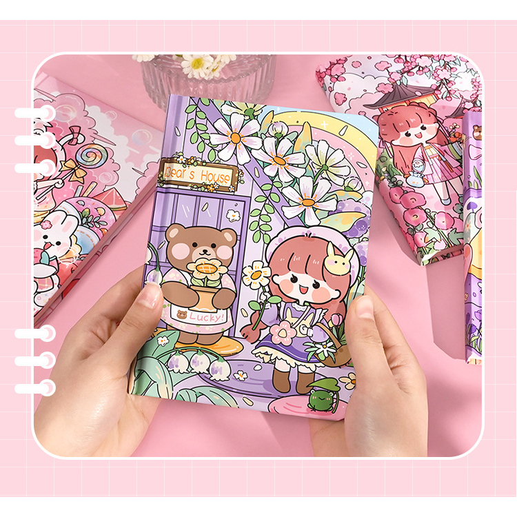 HARDCOVER HANDBOOK NOTEBOOK BINDER NOTEBOOK LUCU CARTOON DIARY MINIBOOK MEMO KECIL BUKU MEMO LUCU MEMO JOURNALING BOOK SCRAPBOOK MOTIF KARTUN ALA KOREA @banyak