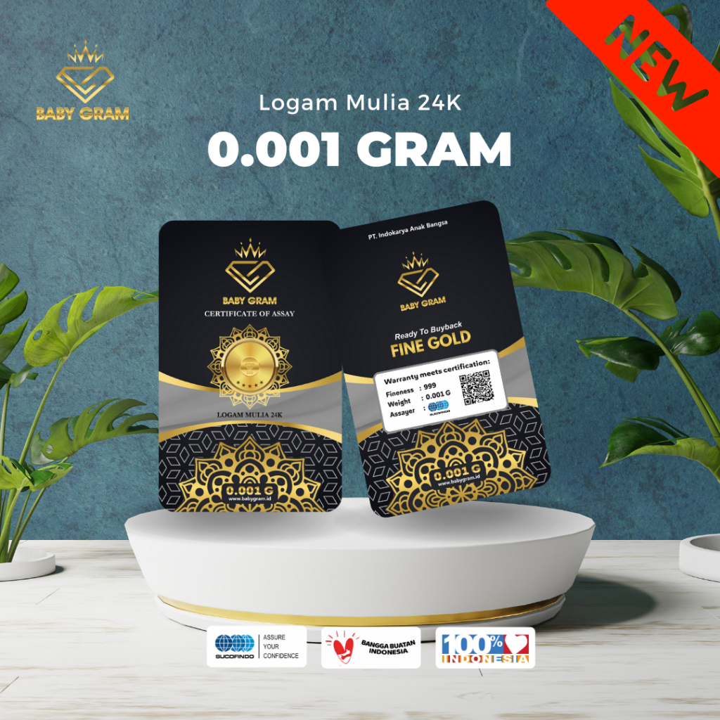 BABY GRAM || Logam Mulia Emas 0,001gr Murni 24K Bersertifikat