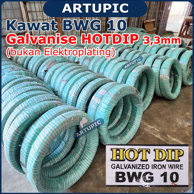 Kawat Galvanise BWG 10 HOTDIP 3,3 mm (PER KG) Kawat Seng Galvanis BWG10 3,3mm 3.3mm 3,3 mm Kawat ikat kandang kawat beton ikat seng #10